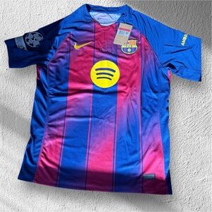 Nike  Barcelona Blue and Pink Soccer Jersey